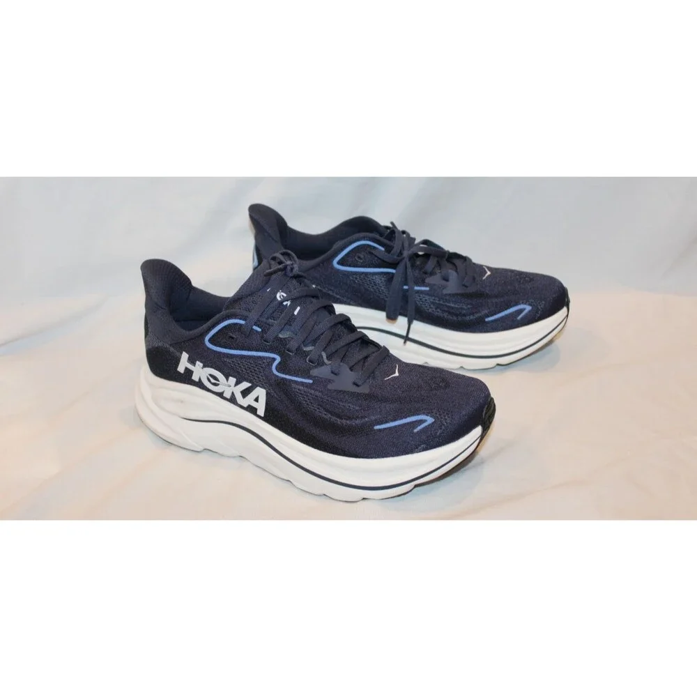 NIB Hoka One Men's Clifton 10 Running Athletic Sneakers NAVY BLUE NWOB 8.5 D